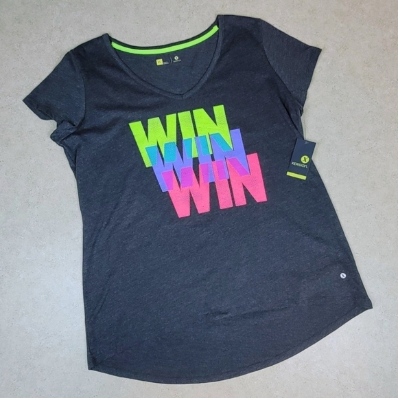 Xersion Win, Win, Win High-Low Dark Gray Athletic Top New! XL - Picture 1 of 6